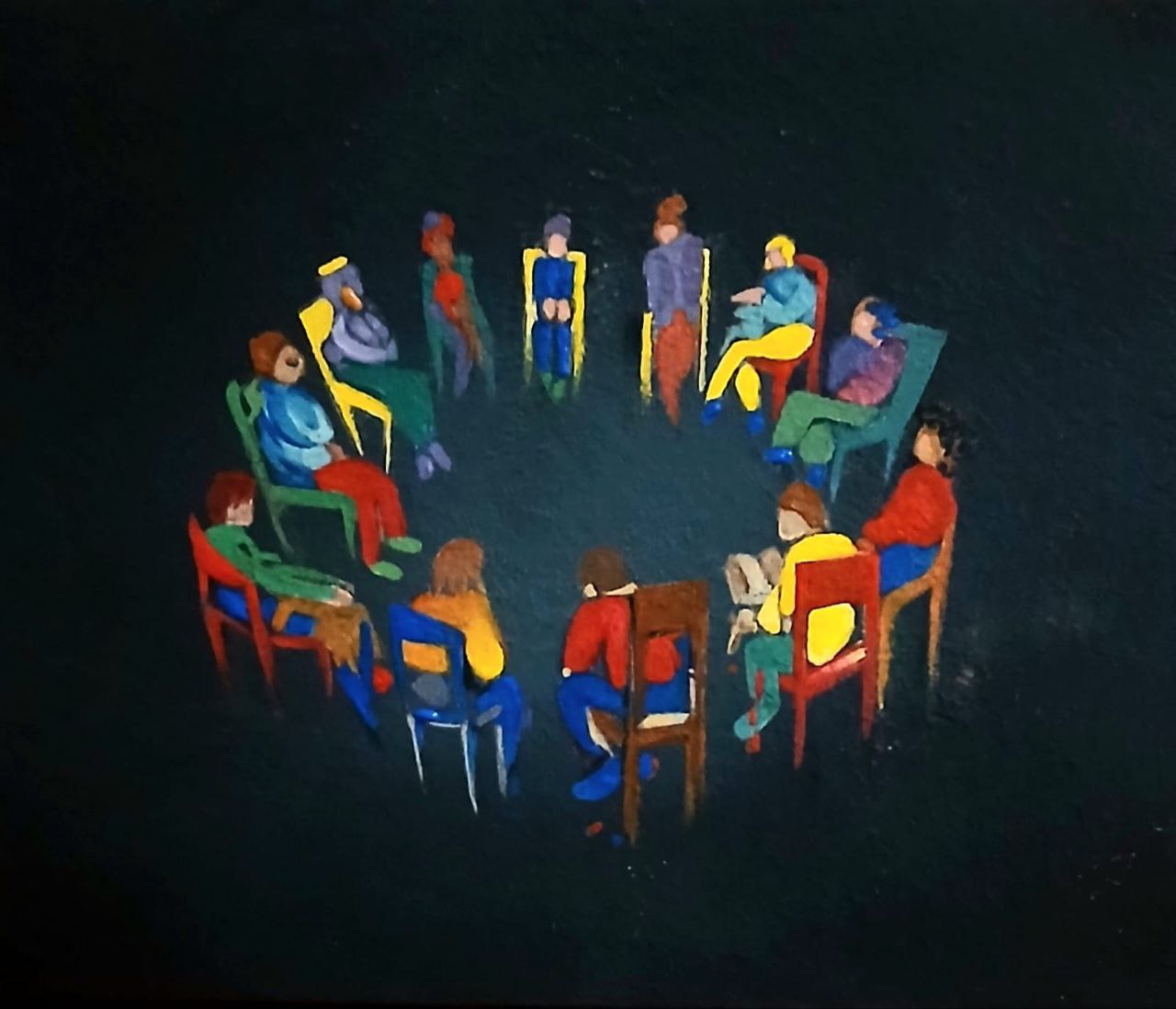 La Fratellanza — Mixed media on canvas, 2024. Eugenio Dallari