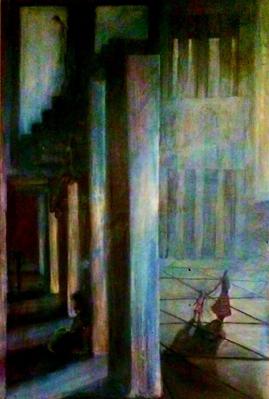 Seduta psicoanalitica — Mixed media on canvas, 2016. Eugenio Dallari