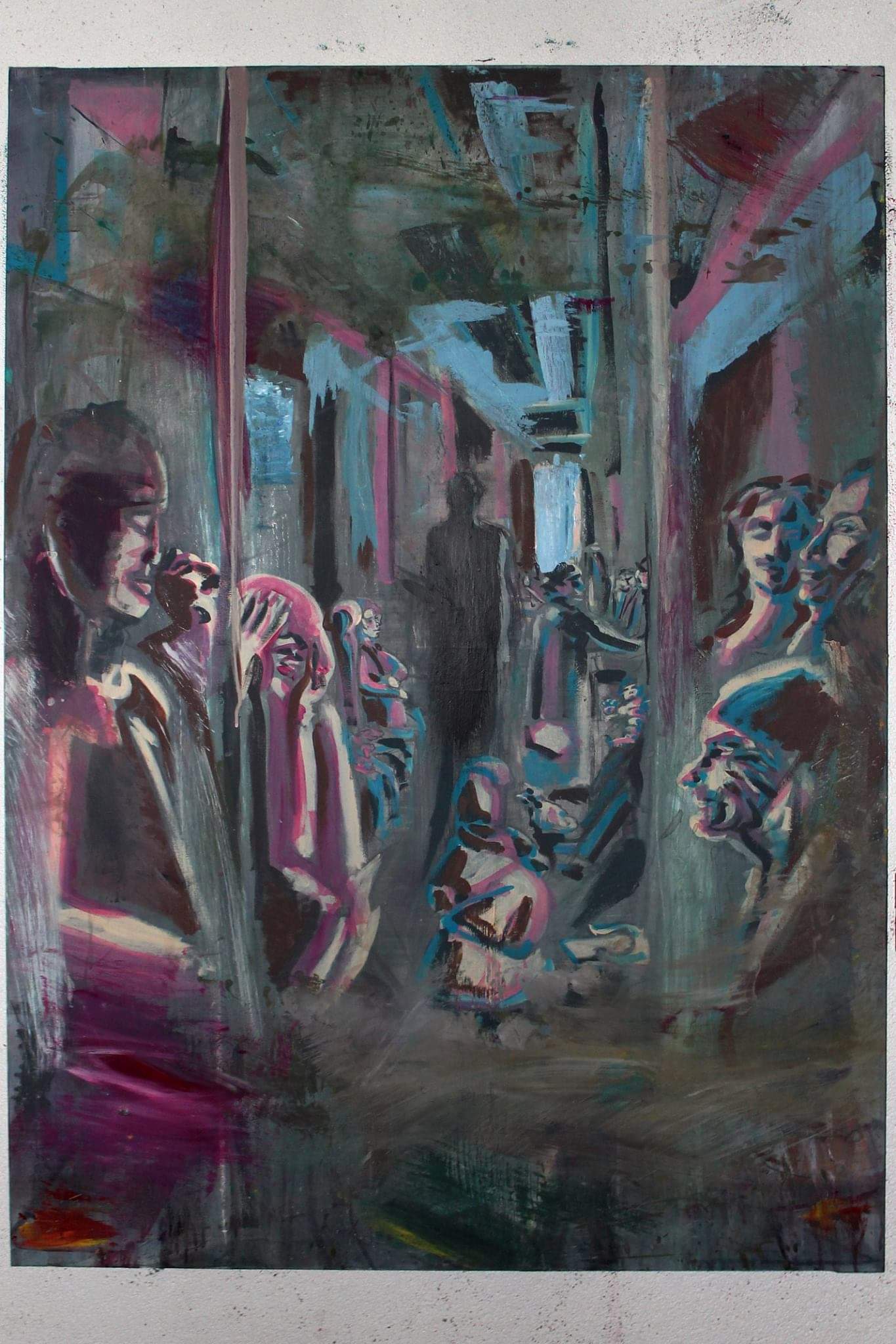 Vagone — Mixed media on canvas, 2017. Eugenio Dallari
